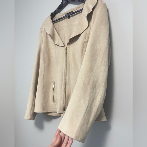 Conrad C Collections Cram Microfibre Suede Unlined Blazer Size 16 - Picture 3 of 8